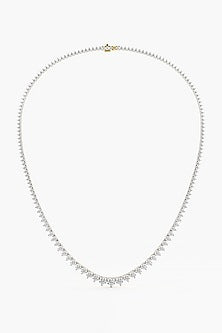 14kt Yellow Gold Finish Round-Cut Lab Grown Necklace