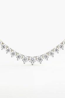 14kt Yellow Gold Finish Round-Cut Lab Grown Necklace