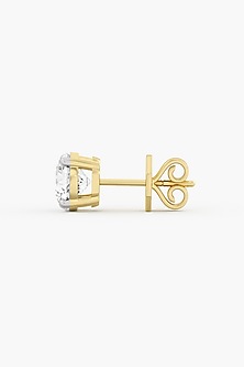 14kt Yellow Gold Finish Lab-Grown Diamond Stud Earrings