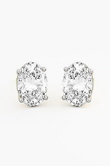 14kt White Gold Finish Lab-Grown Diamond Stud Earrings