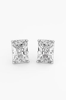 14kt White Gold Finish Lab-Grown Diamond Stud Earrings