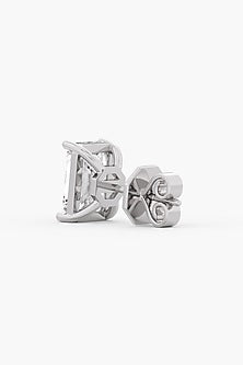 14kt White Gold Finish Lab-Grown Diamond Stud Earrings