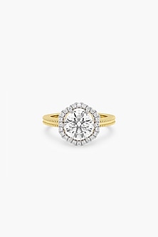 18kt Yellow Gold Finish Round-Cut Solitaire Diamond Ring