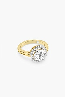 18kt Yellow Gold Finish Round-Cut Solitaire Diamond Ring