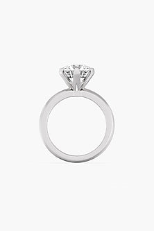 18kt White Gold Finish Round-Cut Solitaire Diamond Ring