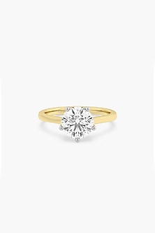 18kt Yellow Gold Finish Round-Cut Solitaire Diamond Ring