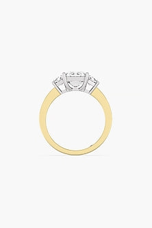 18kt Two-Tone Finish Round-Cut Diamond Ring