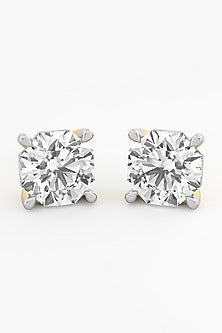 18kt Yellow Gold Finish Ashth-Cut Diamond Stud Earrings