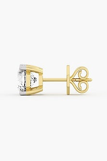 18kt Yellow Gold Finish Ashth-Cut Diamond Stud Earrings