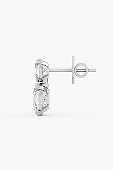 18kt White Gold Finish Lab-Grown Diamond Drop Earrings