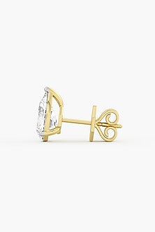 18kt Yellow Gold Finish Lab-Grown Diamond Stud Earrings