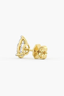 18kt Yellow Gold Finish Lab-Grown Diamond Stud Earrings