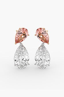 18kt Two-Tone Finish Lab Grown Diamond Drop Earrings