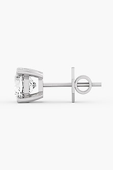 18kt White Gold Finish Ashth-Cut Diamond Stud Earrings