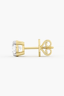 18kt Yellow Gold Finish Round-Cut Diamond Stud Earrings