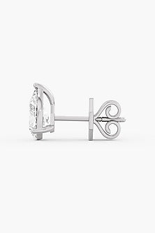 18kt White Gold Finish Pear-Cut Diamond Stud Earrings