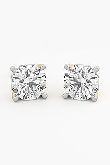 18kt Yellow Gold Finish Ashth-Cut Diamond Stud Earrings