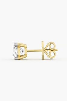 18kt Yellow Gold Finish Ashth-Cut Diamond Stud Earrings