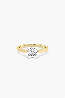 18kt Yellow Gold Finish Round -Cut Diamond Solitaire Ring