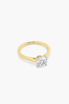 18kt Yellow Gold Finish Round -Cut Diamond Solitaire Ring