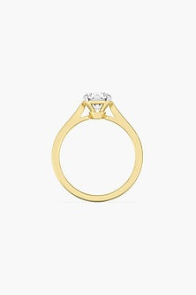 18kt Yellow Gold Finish Round -Cut Diamond Solitaire Ring