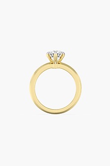 18kt yellow Gold Finish Round-Cut Diamond Solitaire Ring