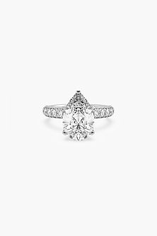 18kt White Gold Finish Pear-Cut Diamond Ring