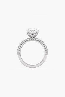 18kt White Gold Finish Pear-Cut Diamond Ring