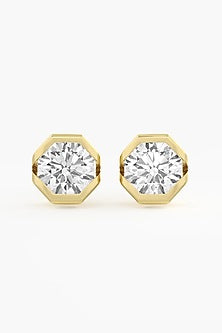 18kt Yellow Gold Finish Lab-Grown Diamond Stud Earrings