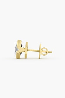 18kt Yellow Gold Finish Lab-Grown Diamond Stud Earrings