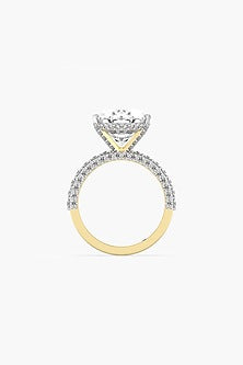 18kt Yellow Gold Finish Oval-Cut Diamond Ring