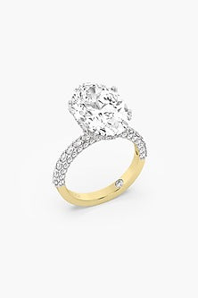 18kt Yellow Gold Finish Oval-Cut Diamond Ring