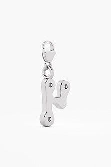 9kt White Gold Finish Diamond Number 4 Charm