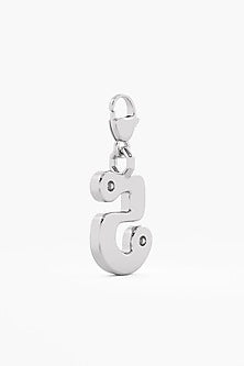 9kt White Gold Finish Diamond Number 5 Charm