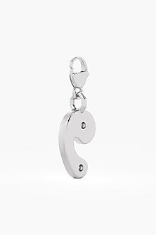 9kt White Gold Finish Diamond Number 9 Charm
