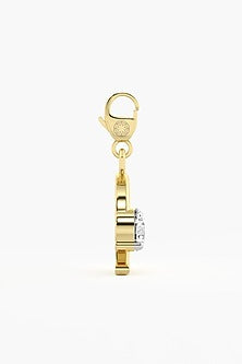 9kt Yellow Gold Finish Diamond D Initial Charm