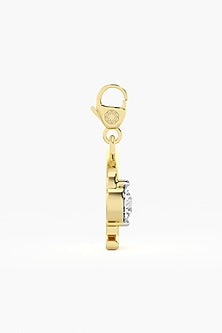 9kt Yellow Gold Finish Diamond F Initial Charm
