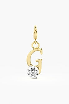 9kt Yellow Gold Finish Diamond G Initial Charm