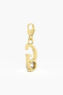 9kt Yellow Gold Finish Diamond G Initial Charm