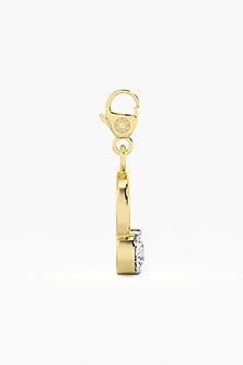 9kt Yellow Gold Finish Diamond G Initial Charm