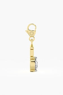 9kt Yellow Gold Finish Diamond I Initial Charm