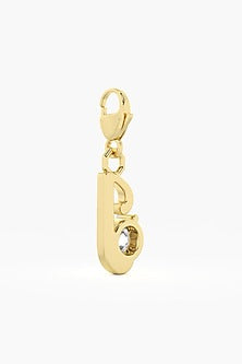 9kt Yellow Gold Finish Diamond J Initial Charm