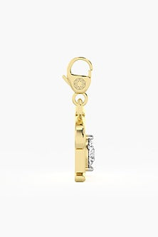 9kt Yellow Gold Finish Diamond K Initial Charm