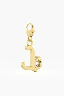 9kt Yellow Gold Finish Diamond L Initial Charm