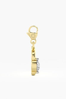 9kt Yellow Gold Finish Diamond M Initial Charm