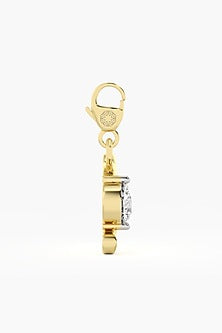 9kt Yellow Gold Finish Diamond N Initial Charm
