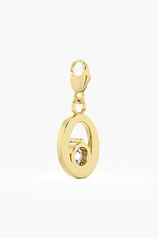 9kt Yellow Gold Finish Diamond O Initial Charm