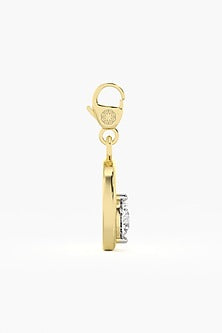 9kt Yellow Gold Finish Diamond O Initial Charm