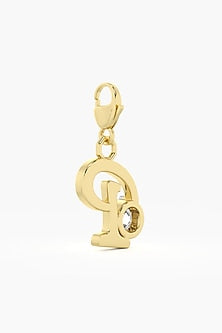 9kt Yellow Gold Finish Diamond P Initial Charm