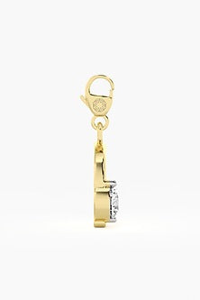 9kt Yellow Gold Finish Diamond P Initial Charm